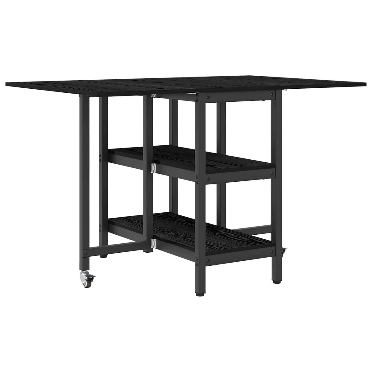 Dining Table 122x80x76.5cm Engineered Wood Black Oak Kitchen Furniture Rectangle