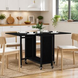 Comfortable Folding Dining Table with Wheels for Versatile Use