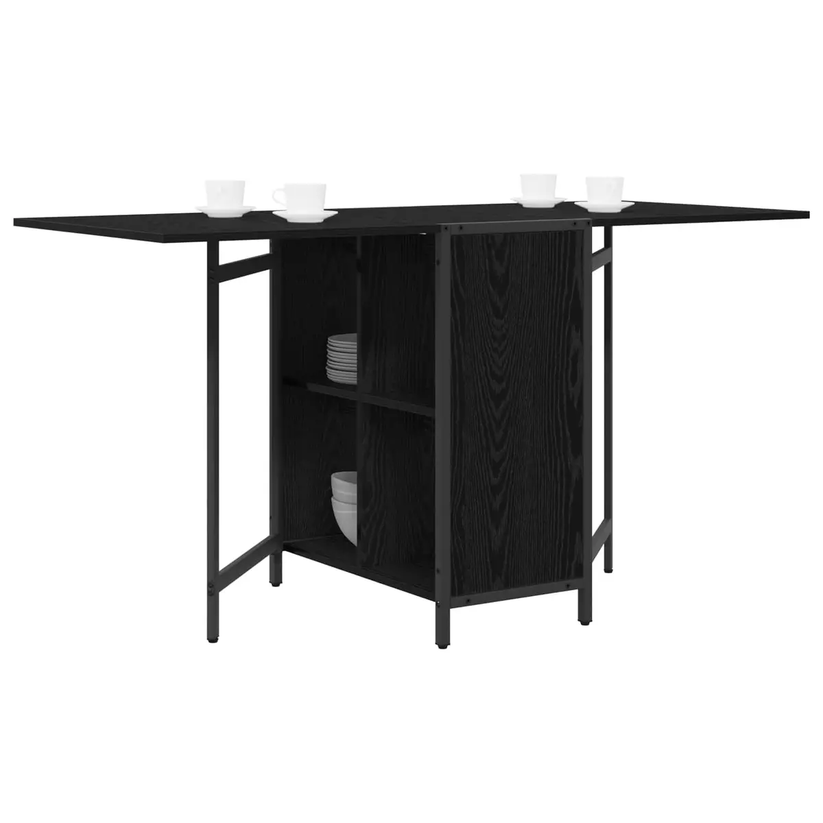 Black Oak Extendable Dining Table 144x60x75cm