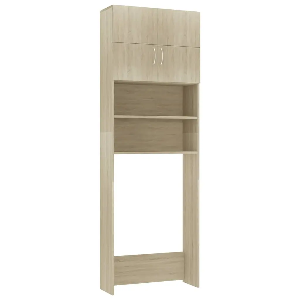 Washing Machine Cabinet Sonoma Oak Storage Cupboard Bathroom Laundry Organizer