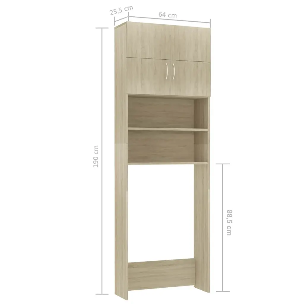 Washing Machine Cabinet Sonoma Oak Storage Cupboard Bathroom Laundry Organizer