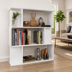 White Book Cabinet Room Divider 80x24x96cm