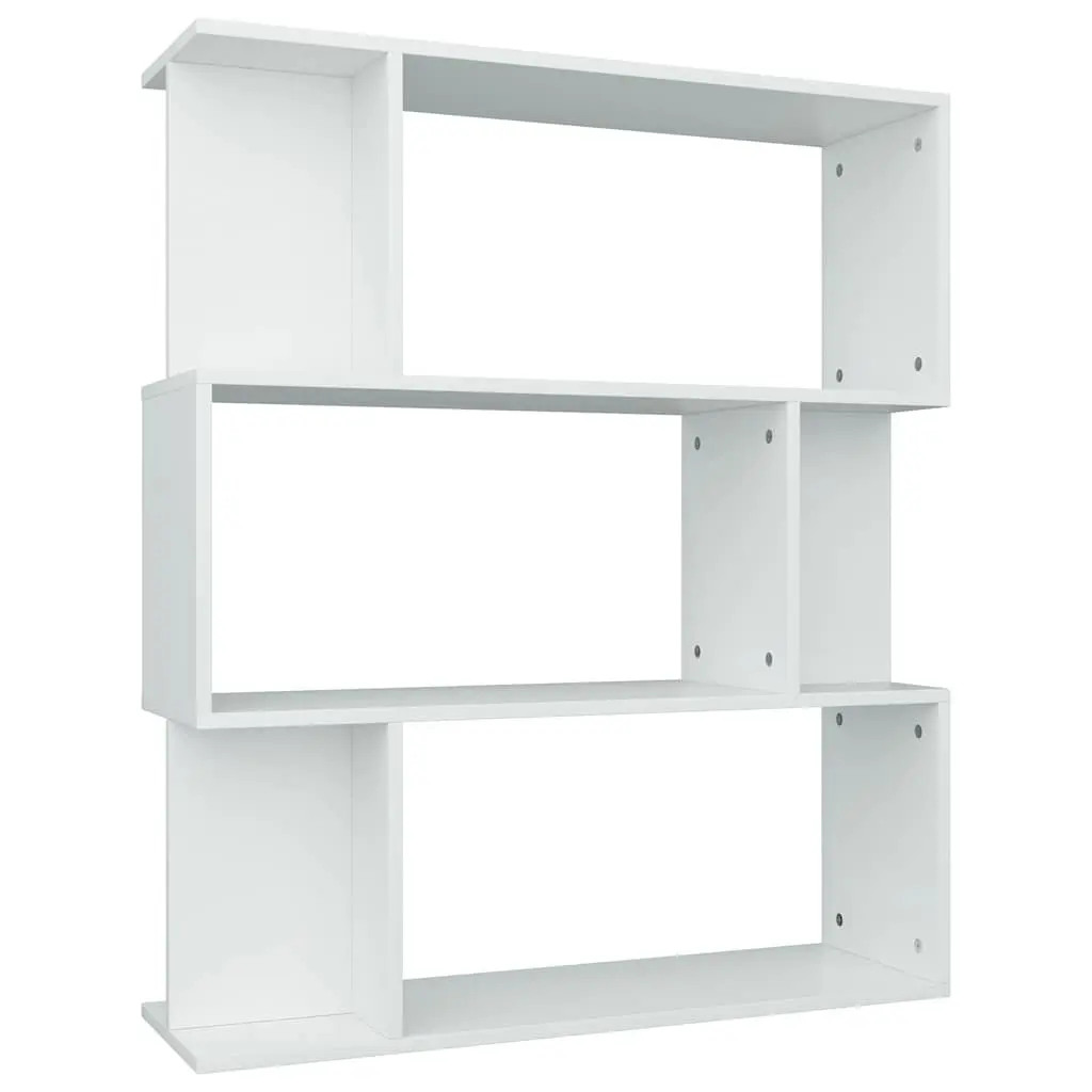 Book Cabinet Room Divider White 80x24x96cm Engineered Wood Shelving Storage Bookcase Organizer