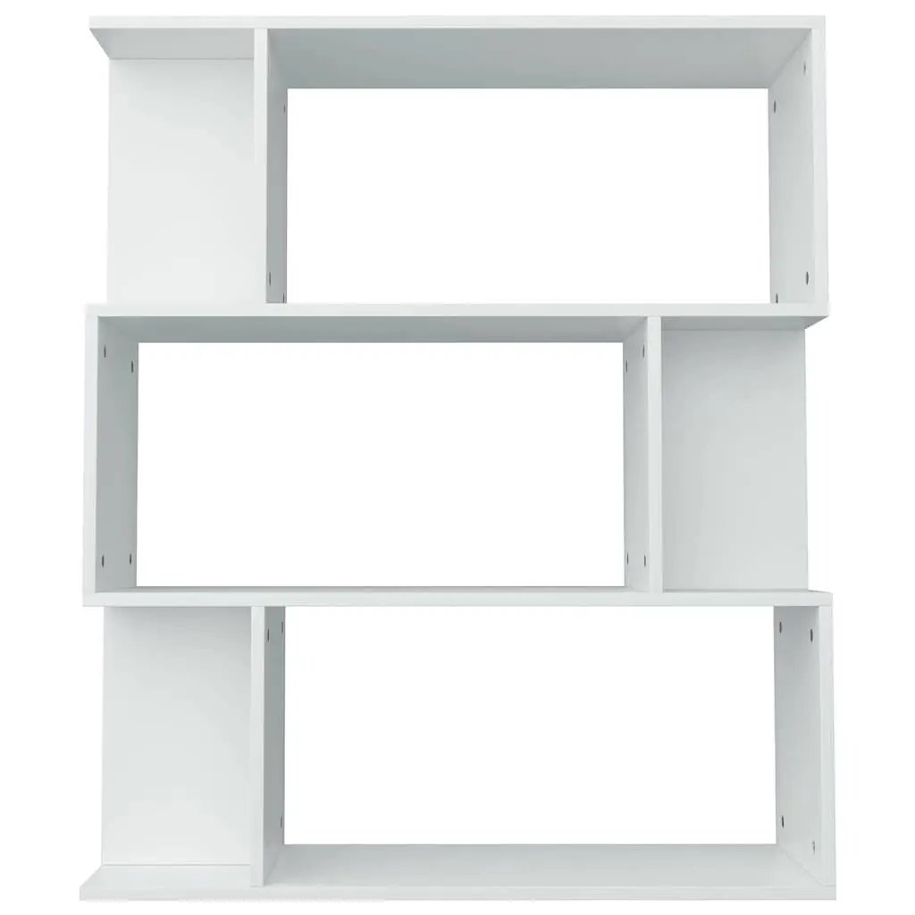 Book Cabinet Room Divider White 80x24x96cm Engineered Wood Shelving Storage Bookcase Organizer