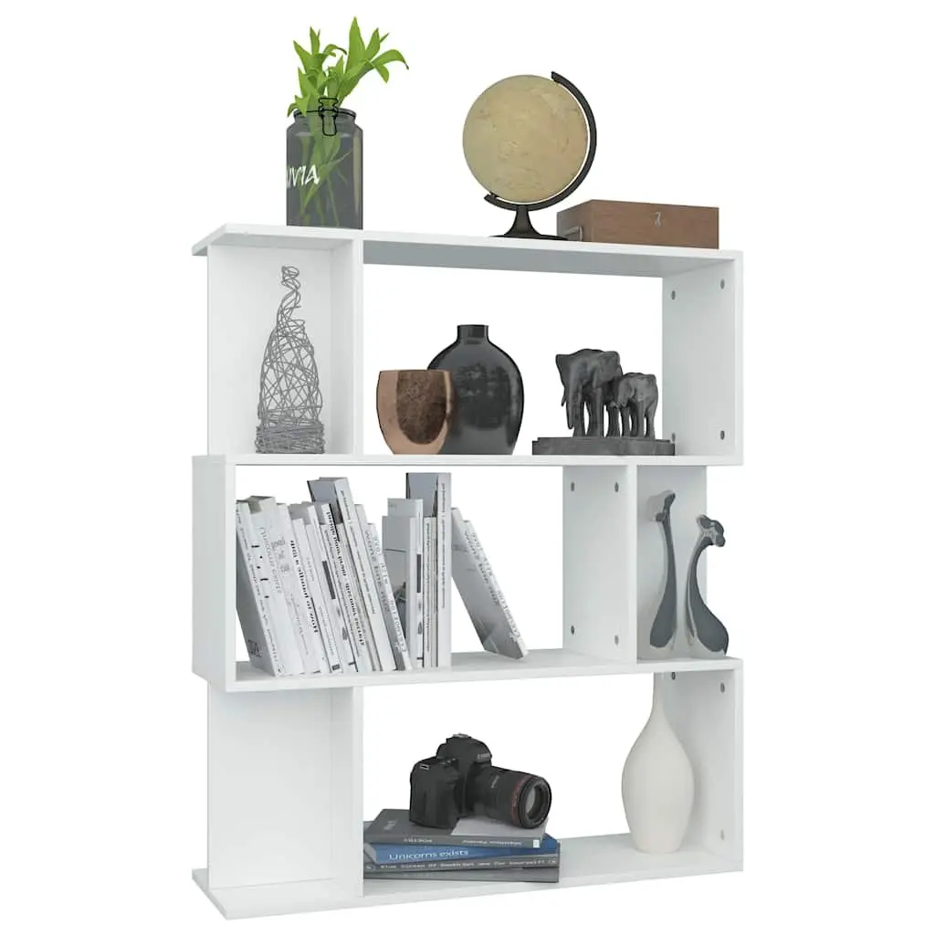 Book Cabinet Room Divider White 80x24x96cm Engineered Wood Shelving Storage Bookcase Organizer