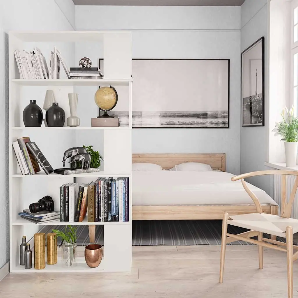 Book Cabinet Room Divider White 80x24x159 cm Engineered Wood Shelving Unit Storage