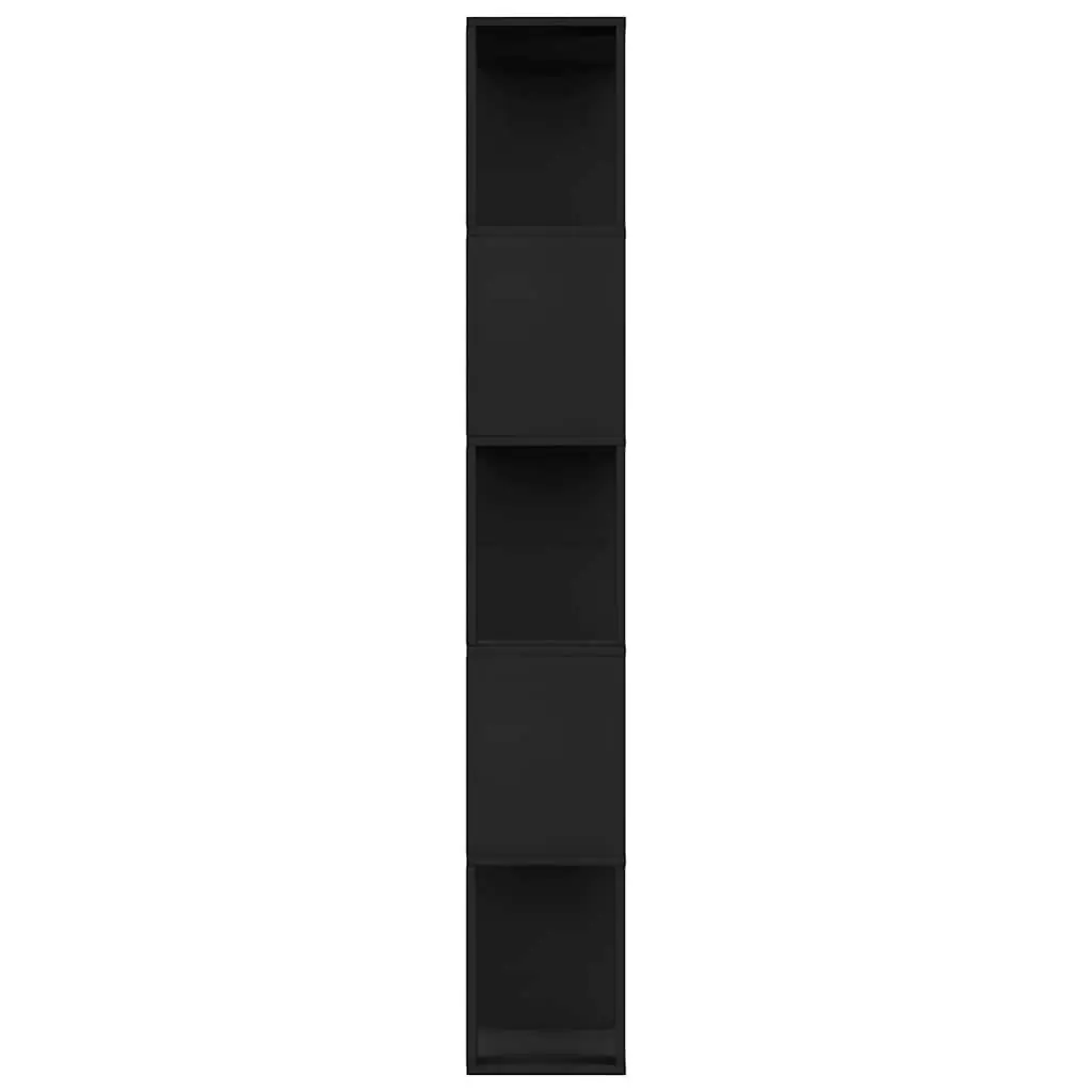 Book Cabinet Room Divider Bookshelf 80x24x159cm Black Engineered Wood 5 Compartments