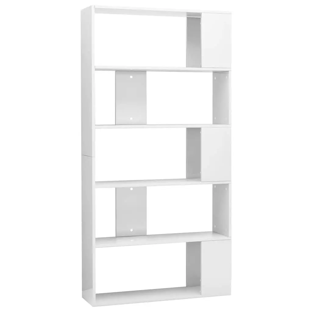 Book Cabinet High Gloss White 80x24x159cm Room Divider Storage Shelf