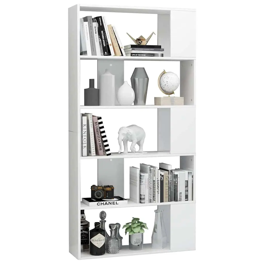 Book Cabinet High Gloss White 80x24x159cm Room Divider Storage Shelf
