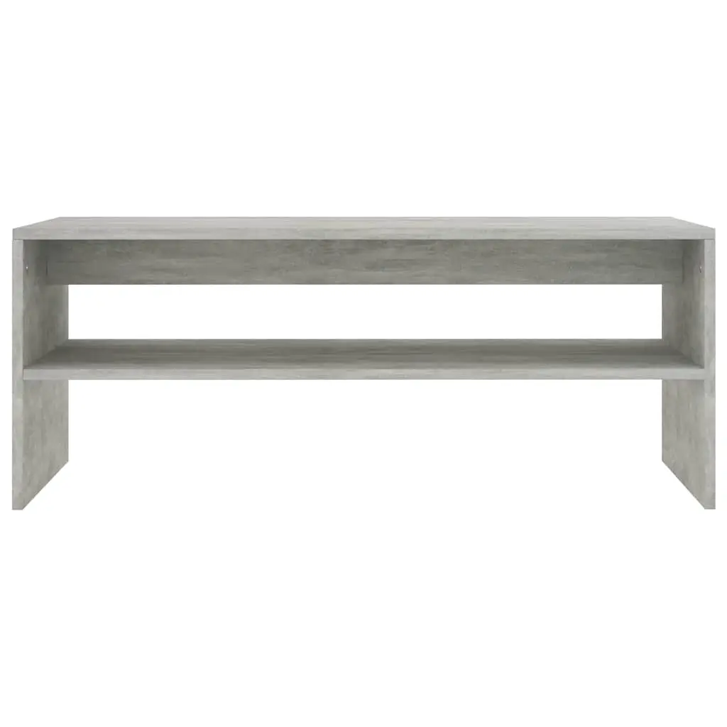 Coffee Table Grey Engineered Wood Open Shelf Living Room Accent Table