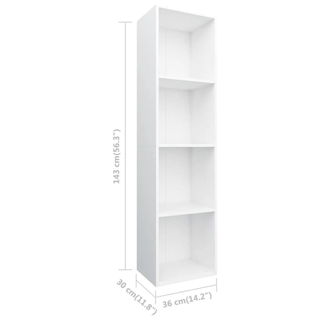 White Book Cabinet with 4 Shelves