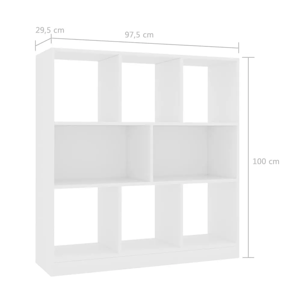 White Book Cabinet with 8 Storage Compartments