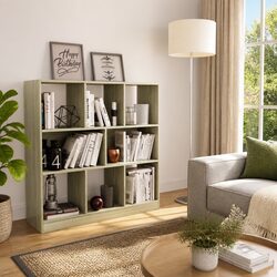 Sonoma Oak 8 Compartment Book Cabinet for Home Storage