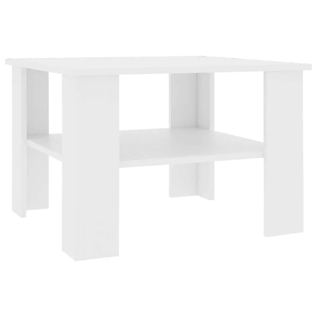 Coffee Table White 60x60x42cm Engineered Wood Living Room Storage Shelf