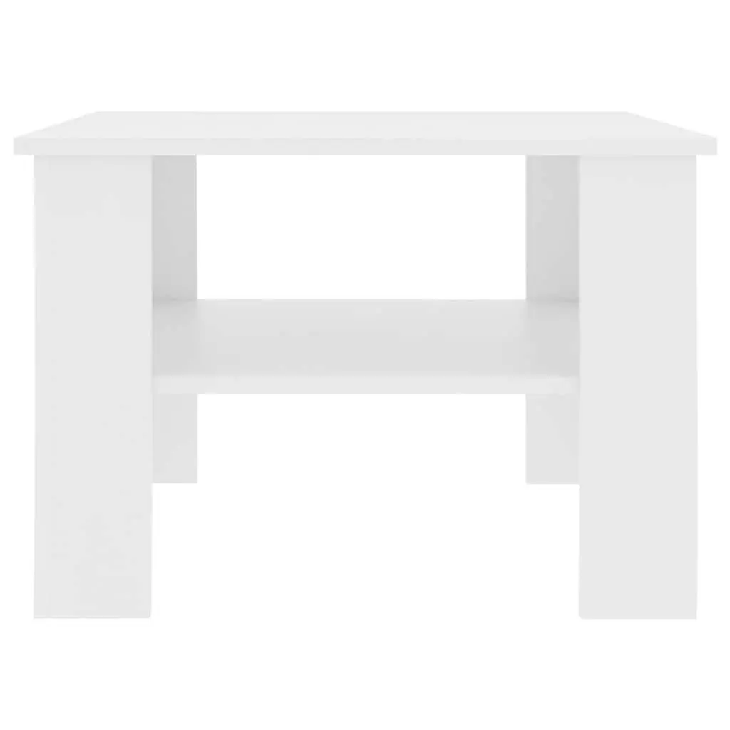 Coffee Table White 60x60x42cm Engineered Wood Living Room Storage Shelf