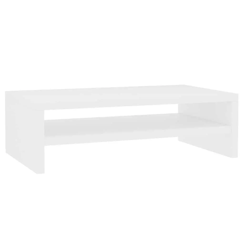 Monitor Stand Riser White Engineered Wood Desktop Keyboard Storage Shelf 42 x 24 x 13 cm