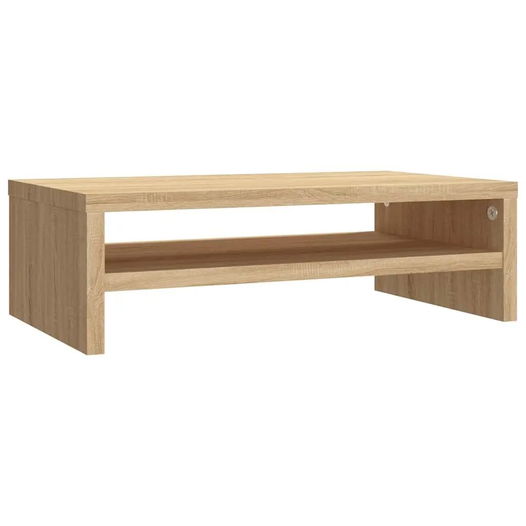 Monitor Stand Riser Sonoma Oak Engineered Wood Desktop Storage Shelf