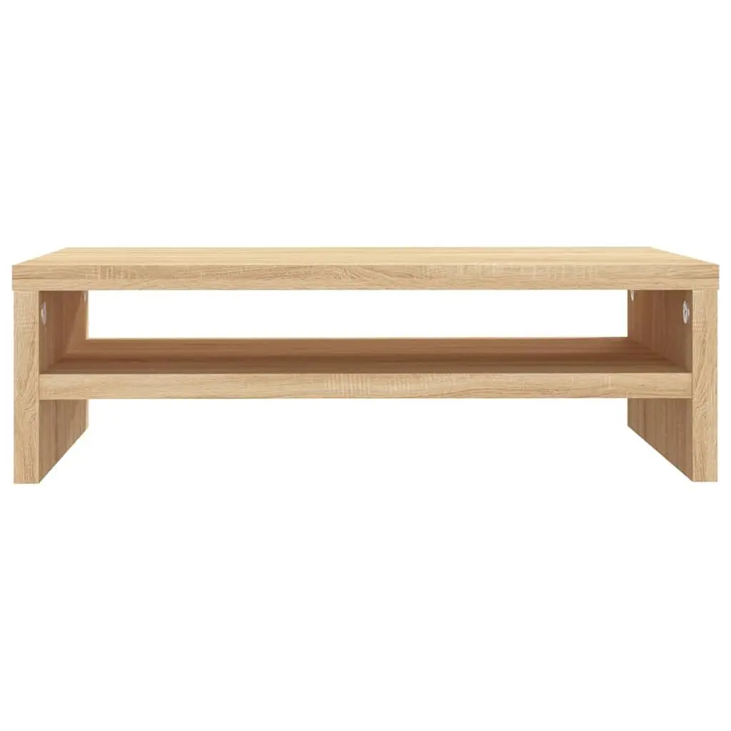 Monitor Stand Riser Sonoma Oak Engineered Wood Desktop Storage Shelf