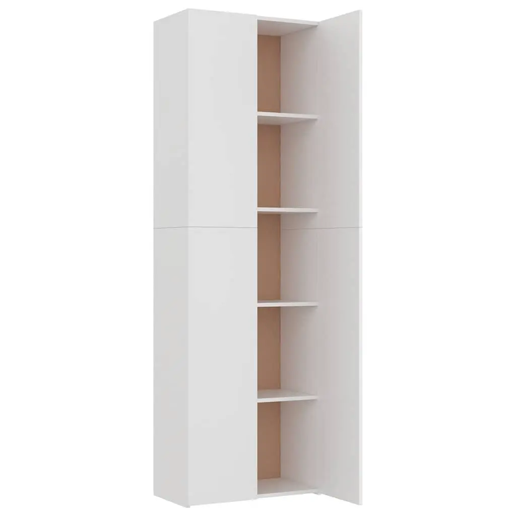 White Office Filing Cabinet 60x32x190cm with 5 Shelves