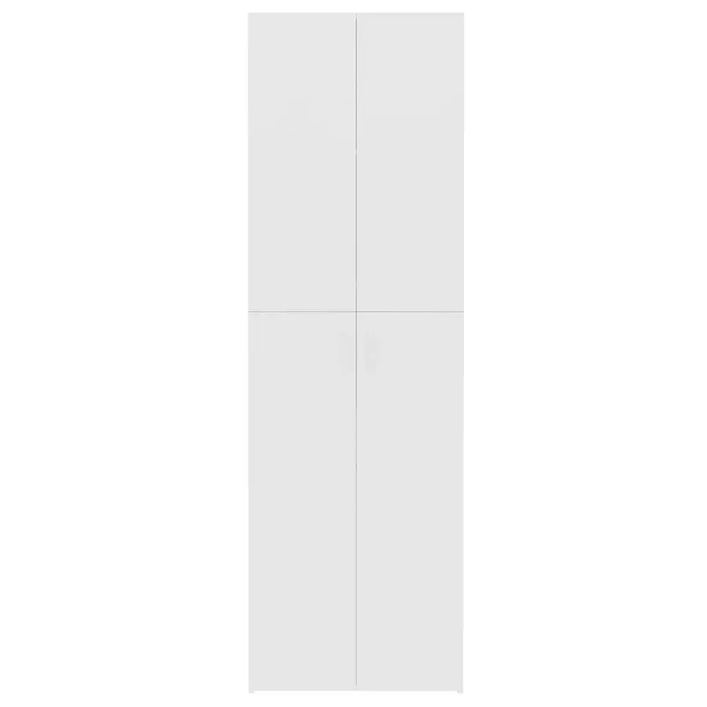 White Office Filing Cabinet 60x32x190cm with 5 Shelves