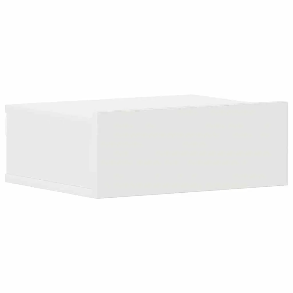 Floating Bedside Tables White Wall-Mounted Nightstands 2 pcs Engineered Wood