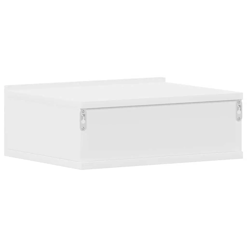 Floating Bedside Tables White Wall-Mounted Nightstands 2 pcs Engineered Wood