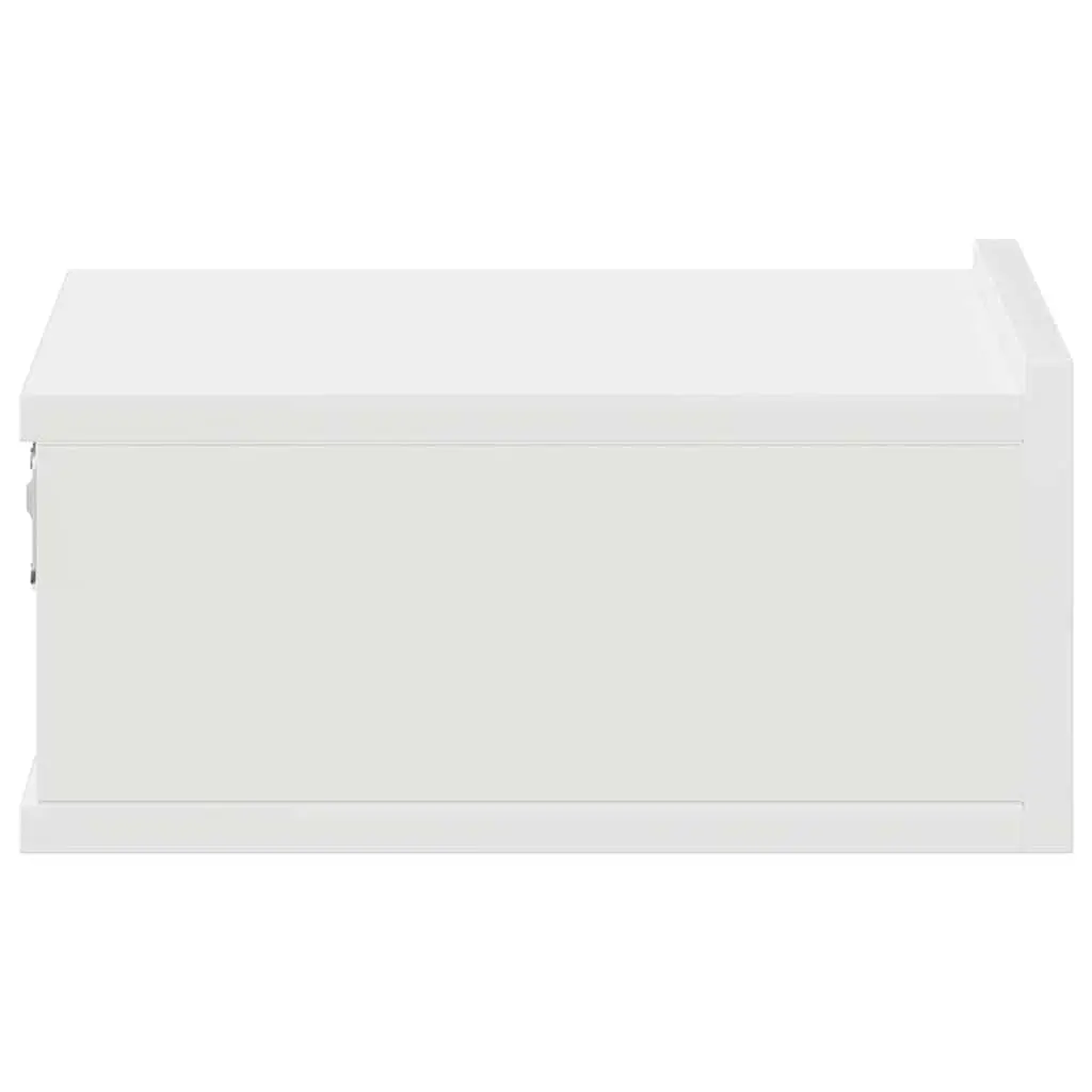 Floating Bedside Tables White Wall-Mounted Nightstands 2 pcs Engineered Wood