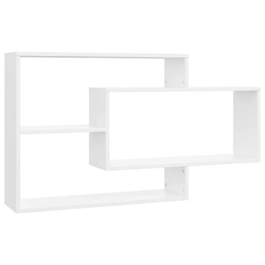 White Wall Shelves with Open Compartments for Storage