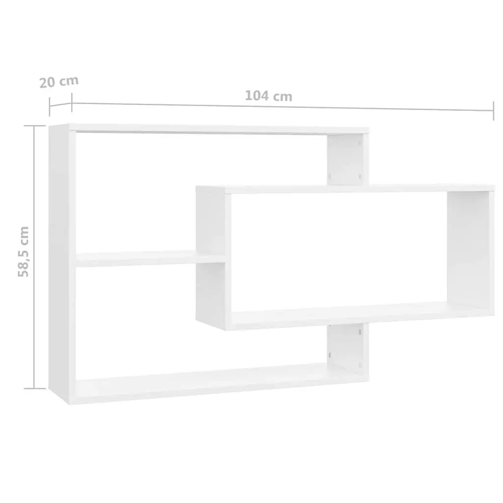 White Wall Shelves with Open Compartments for Storage