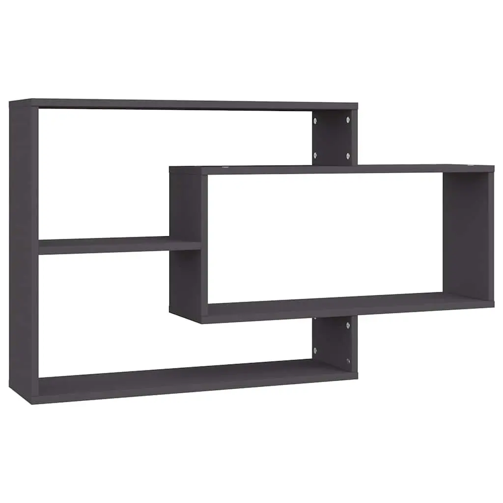 Wall Shelves Grey 104x20x58.5 cm Engineered Wood Open Compartment Storage Display Shelving Unit