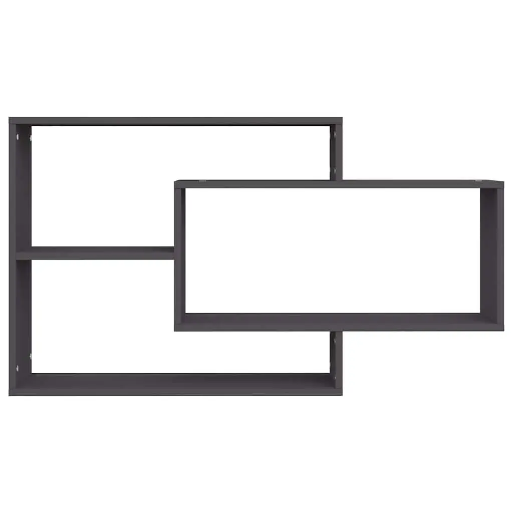 Wall Shelves Grey 104x20x58.5 cm Engineered Wood Open Compartment Storage Display Shelving Unit