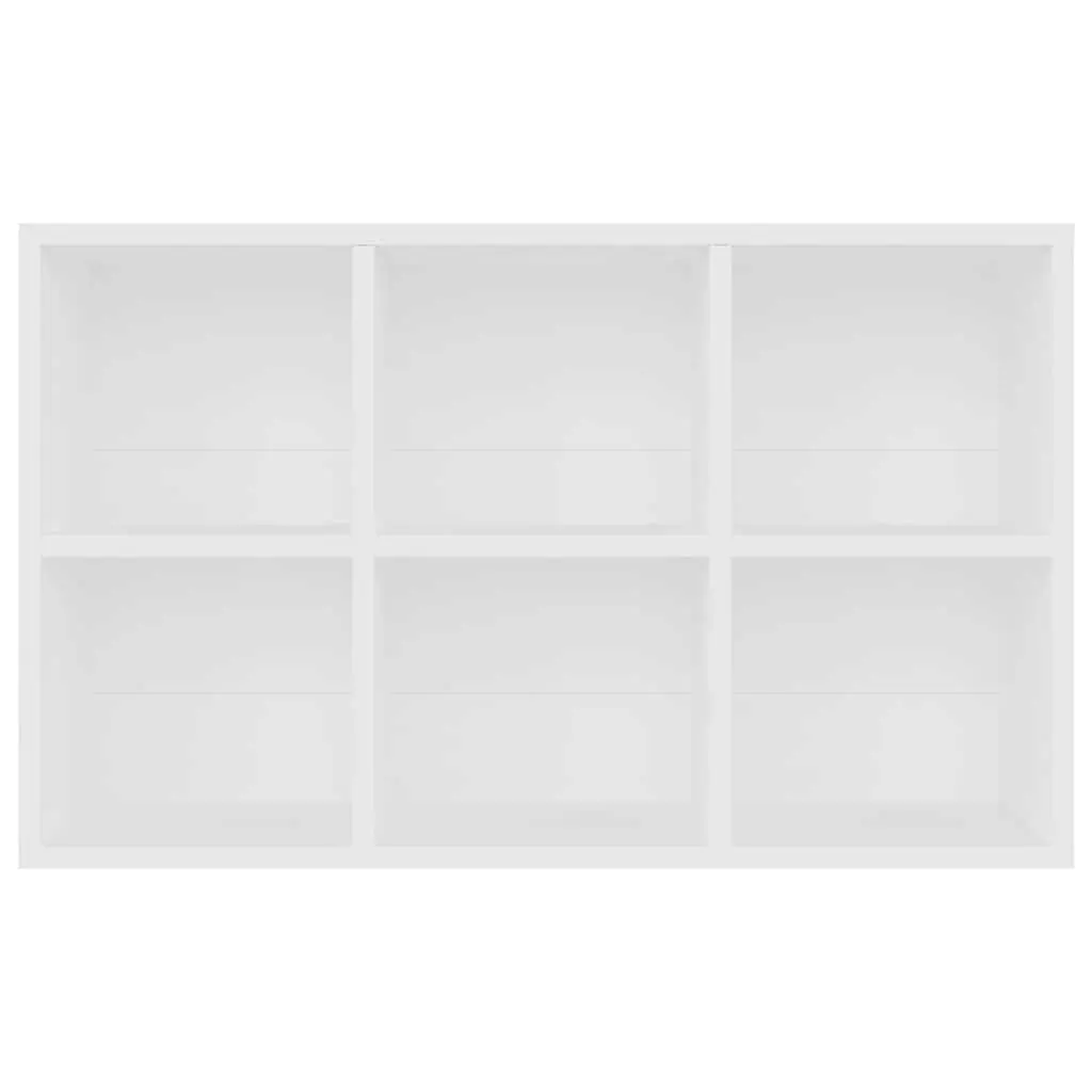White Book Cabinet Sideboard 66x30x98 cm with 6 Compartments