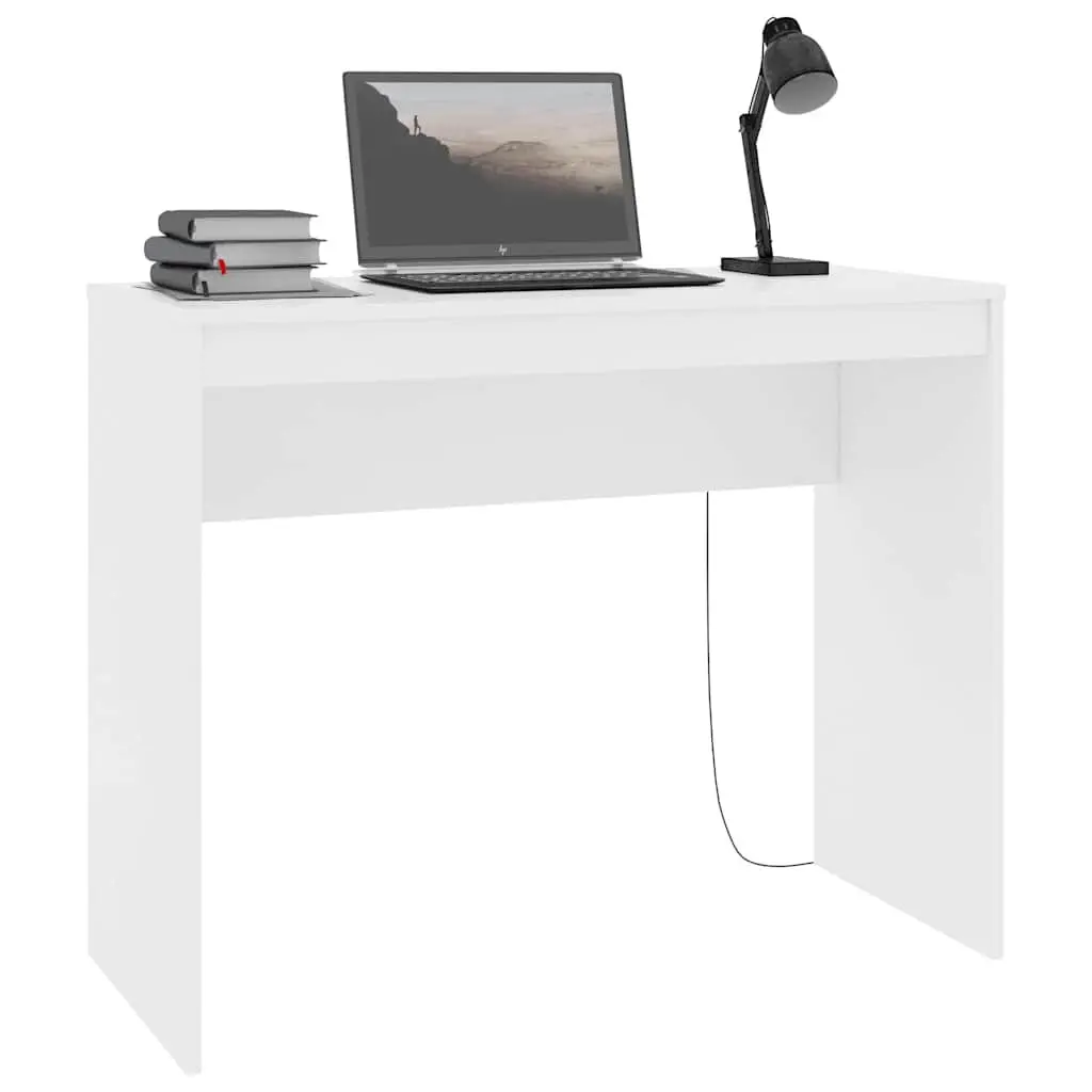 Computer Desk White 90x40cm Engineered Wood Home Office Study Writing Table