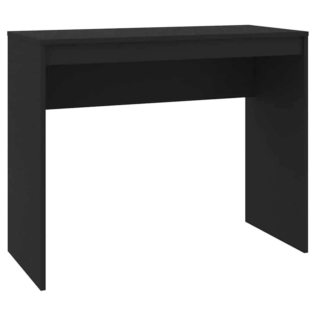 Black Engineered Wood Study Table for Home Office