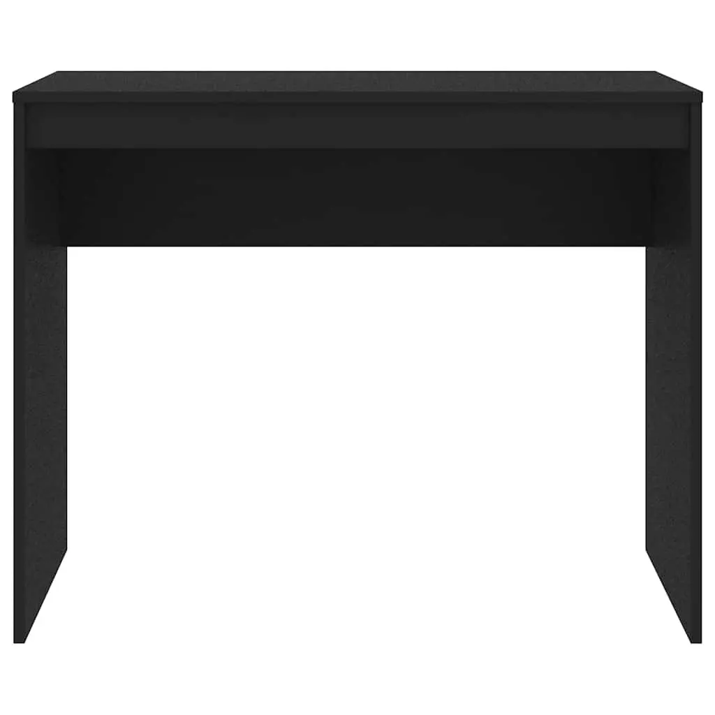 Black Engineered Wood Study Table for Home Office