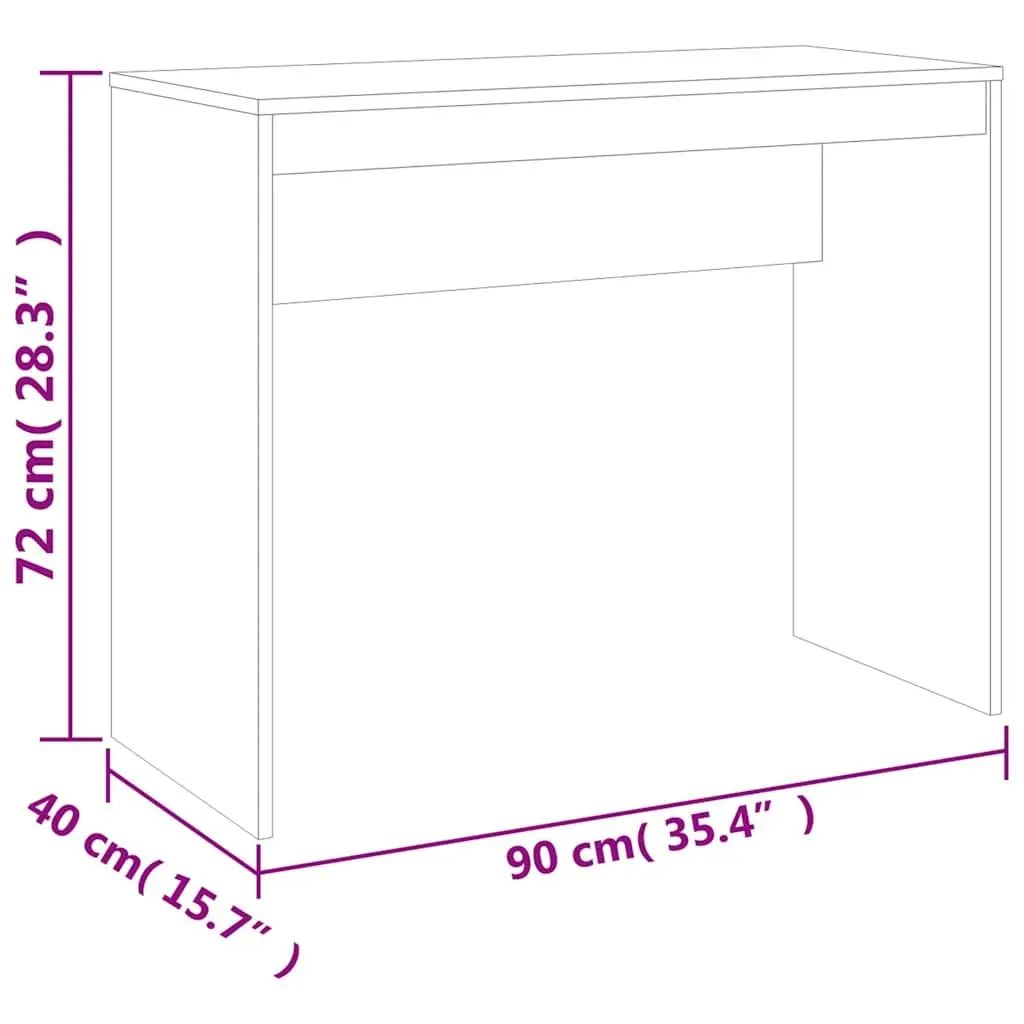 Engineered Wood Desk for Home and Office 90x40x72 cm