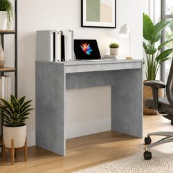 Compact Grey Engineered Wood Office Desk 90x40x72 cm