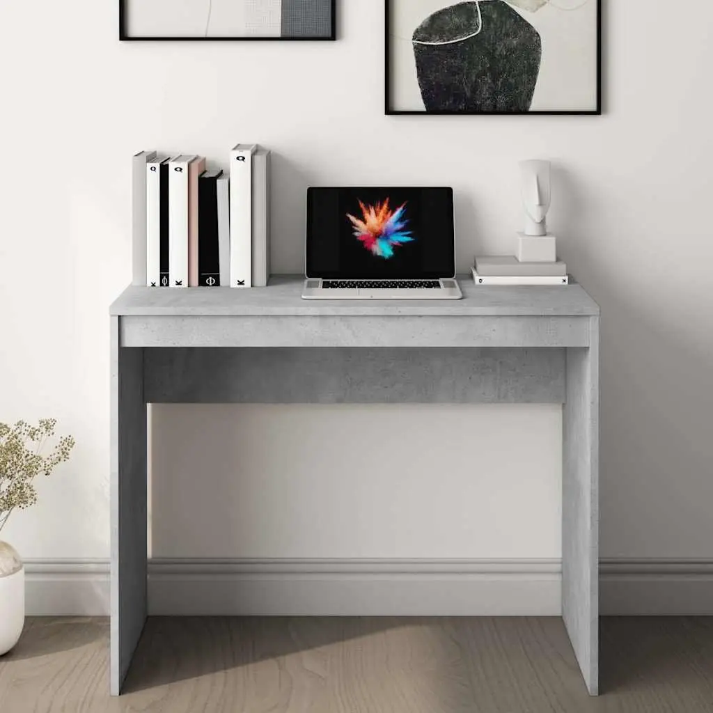 Engineered Wood Office Desk Grey 90x40x72 cm Compact Modern Study Work Table