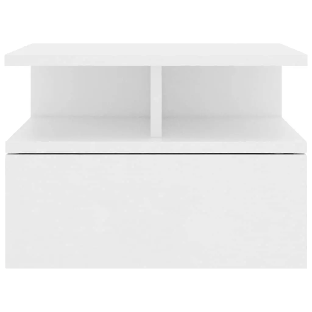 Wall-Mounted Floating Nightstand Pair in White
