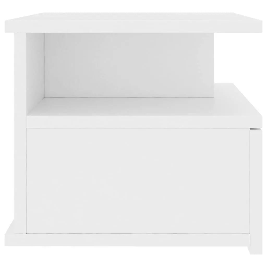Wall-Mounted Floating Nightstand Pair in White