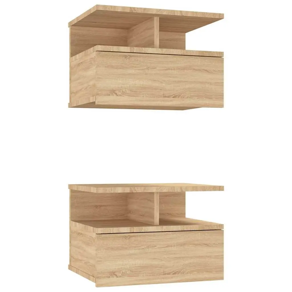 Sonoma Oak Floating Nightstand Wall-Mounted Storage