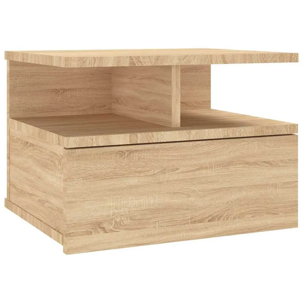 Sonoma Oak Floating Nightstand Wall-Mounted Storage