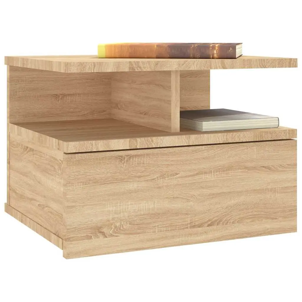 Sonoma Oak Floating Nightstand Wall-Mounted Storage
