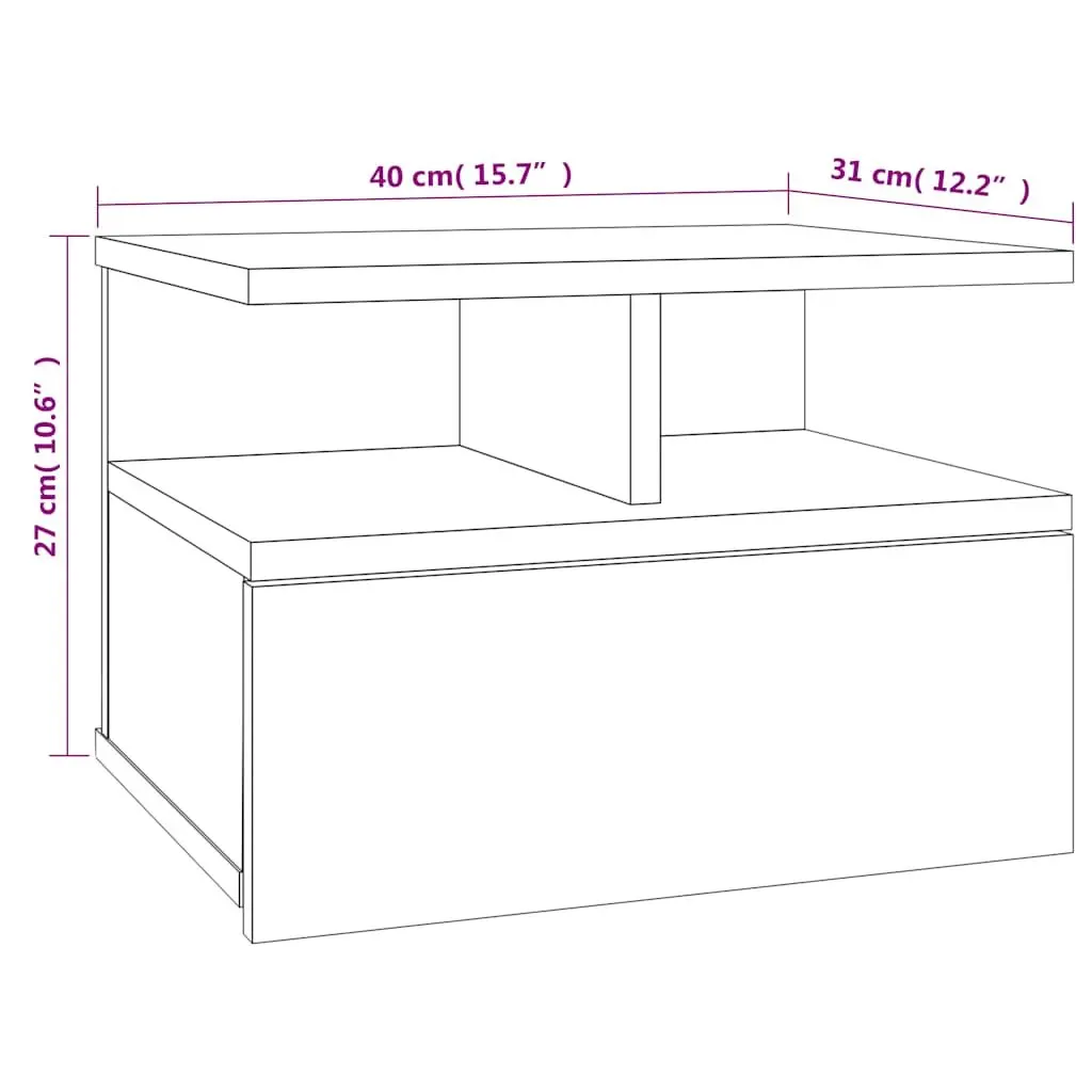 Sonoma Oak Floating Nightstand Wall-Mounted Storage