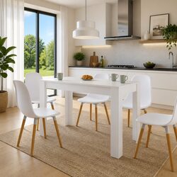 Elegant White Dining Table for Kitchen or Dining Room