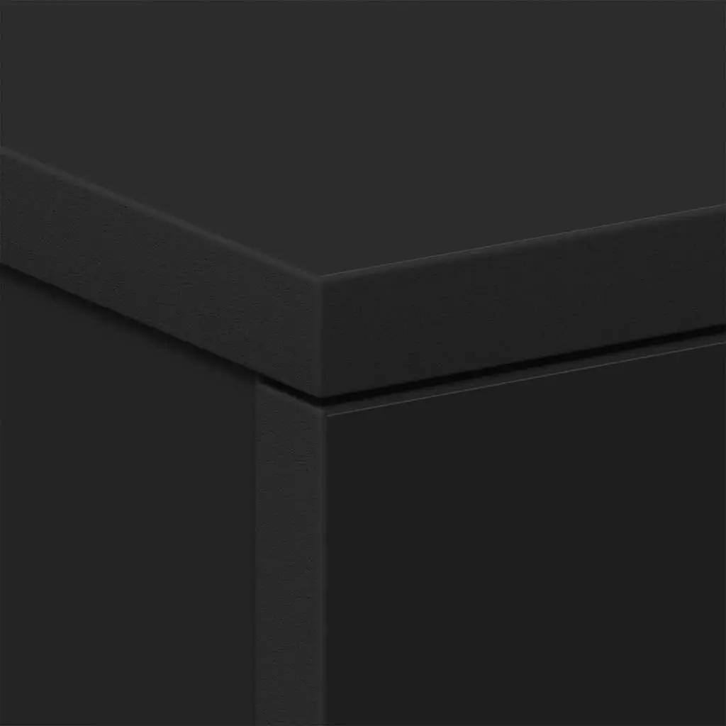 Bedside Cabinets Black Nightstand 2 Piece Storage Drawers Engineered Wood