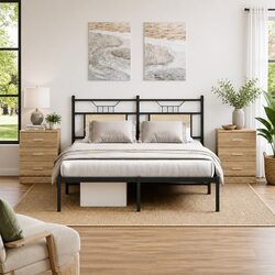 Brown Engineered Wood Bedside Tables - 2 Piece Set