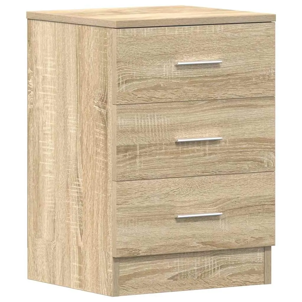Bedside Tables 2 pcs Brown Engineered Wood Nightstand Storage Cabinet Drawers