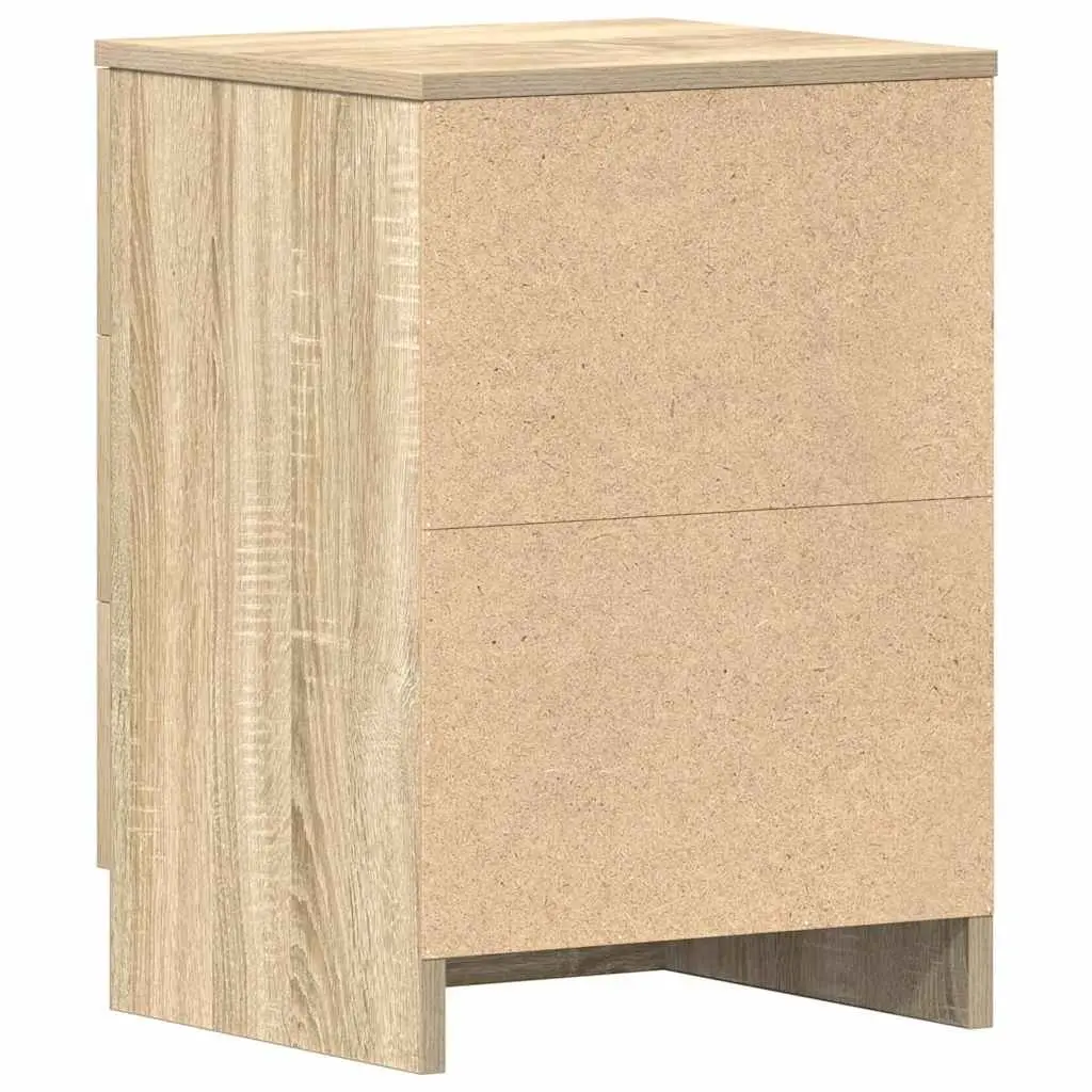 Bedside Tables 2 pcs Brown Engineered Wood Nightstand Storage Cabinet Drawers