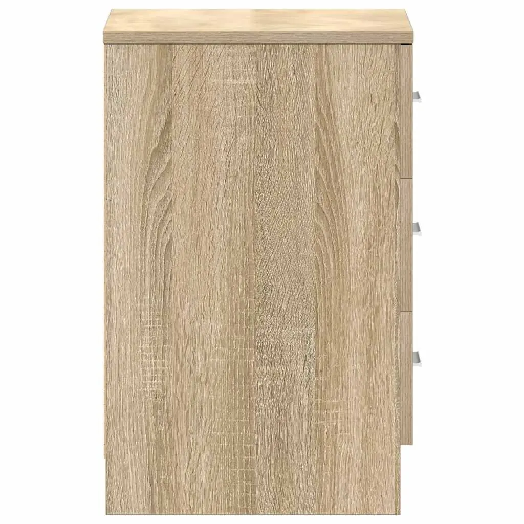 Bedside Tables 2 pcs Brown Engineered Wood Nightstand Storage Cabinet Drawers